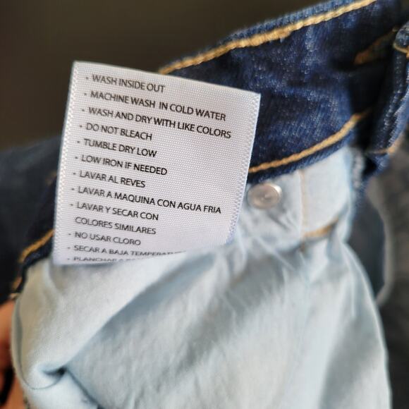 KanCan Ultra High Rise Flare Jeans Rigid Denim Distressed Raw Hem Women 26 - Picture 12 of 12